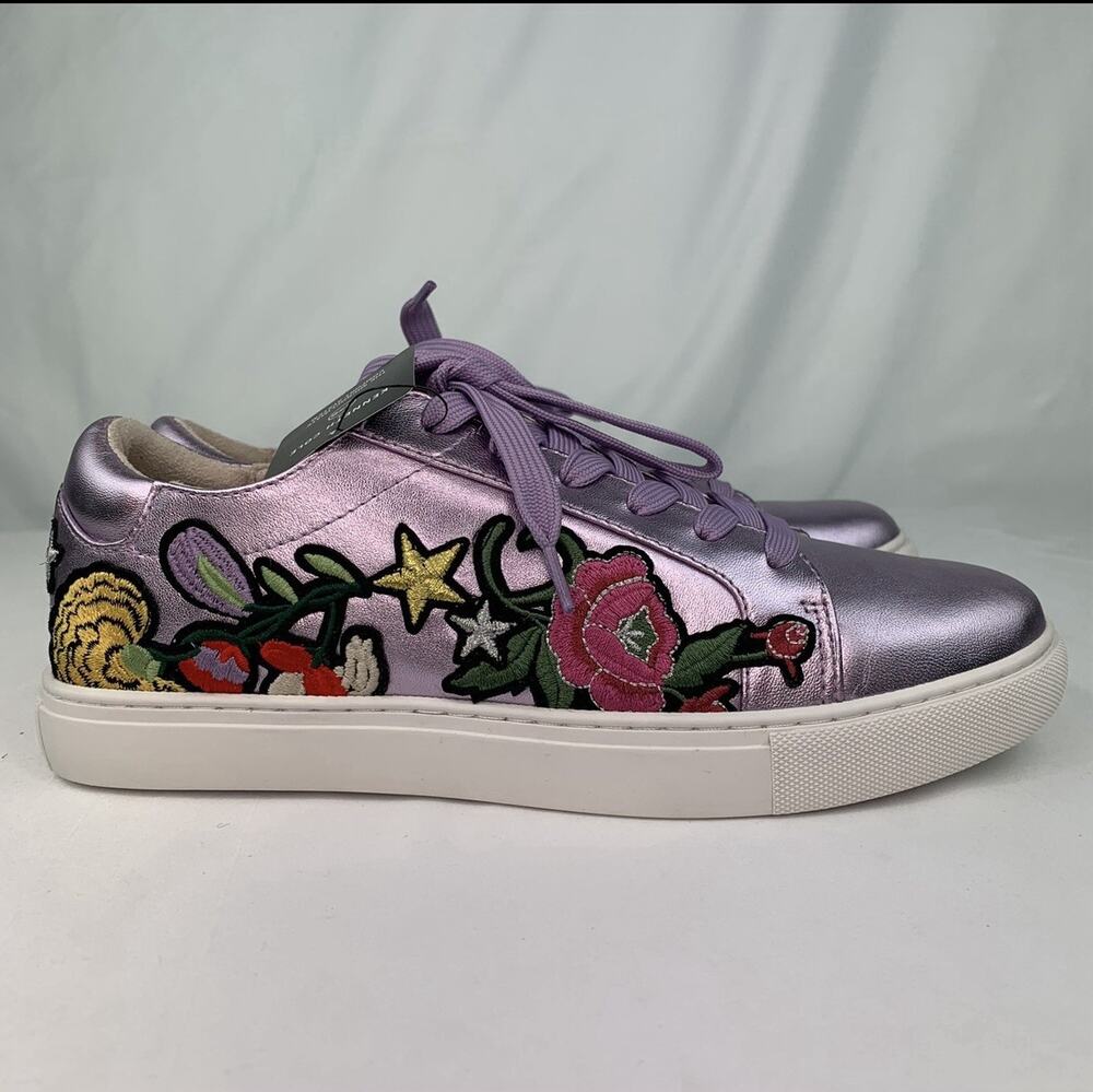 Kenneth Cole New York Women’s Sneakers Lavender Size 7.5 M Shoes Embroidered